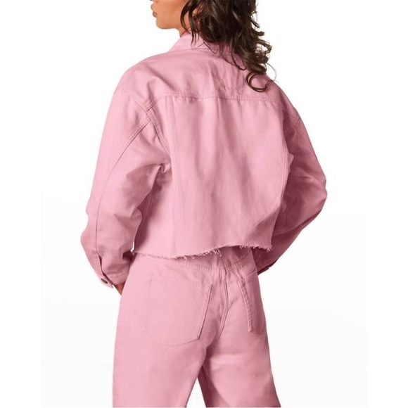 Boyish The Tommy Pink Denim Cropped Oversized Jacket Small - Picture 3 of 11